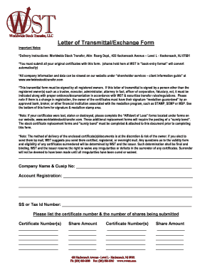 Letter of Transmittal/Exchange Form