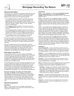 New York Mortgage Recording Tax Return