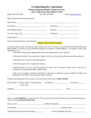 Co-Operating Key Agreement