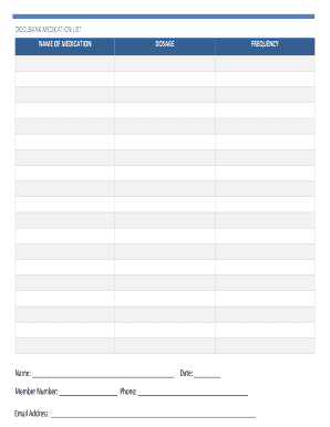 Medication List Form
