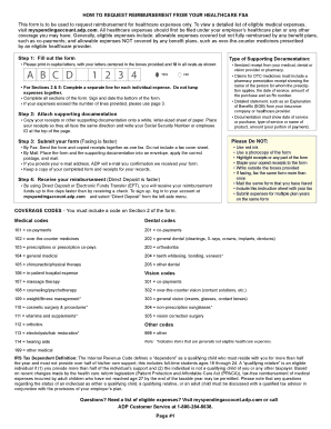 Healthcare FSA Reimbursement Form