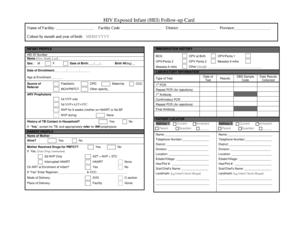 HIV Exposed Infant Follow-up Card
