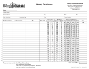 Ding Shield Remittance Form