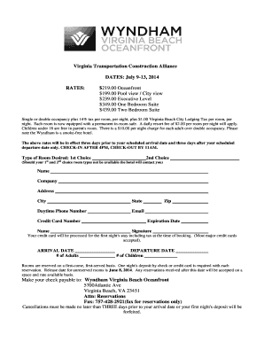 Wyndham Virginia Beach Room Reservation Form