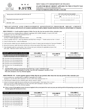 NYC REAP Credit Utility Tax Form