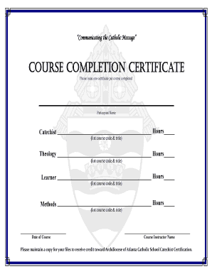 Course Completion Certificate