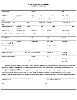 Apartment Rental Application