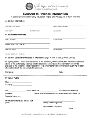 FERPA Student Information Release Consent
