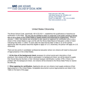 Illinois Teacher Certification Legal Presence Form