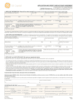 GE Capital Retail Bank Credit Card Application