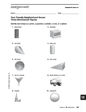 Math Assignment Worksheet