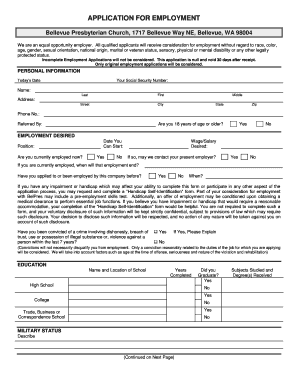 Employment Application Form