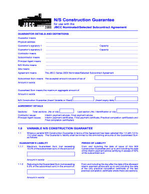 jbcc nominated selected subcontract agreement pdf