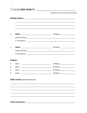 Care Plan Form
