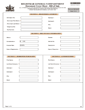 Bill of Sale Registration Form