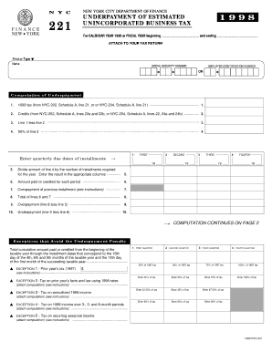 NYC-221 Form 1998