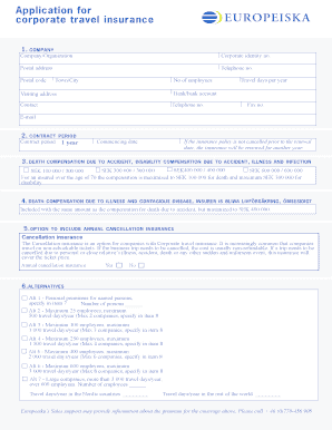 Corporate Travel Insurance Application