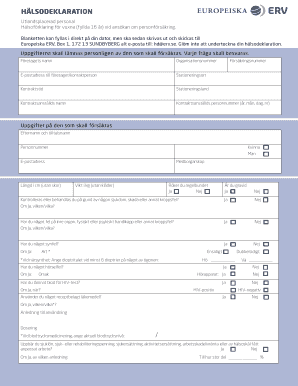 Health Declaration for Adults