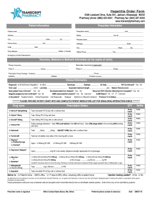 Hepatitis Treatment Order Form