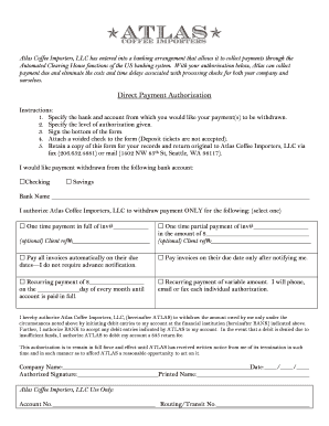 Direct Payment Authorization Form