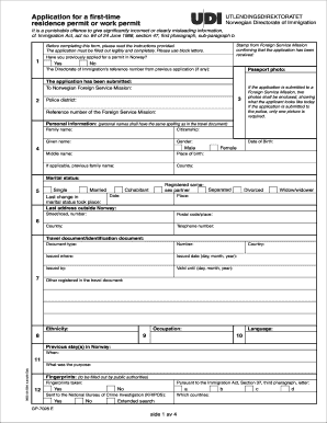 Norwegian Residence or Work Permit Application