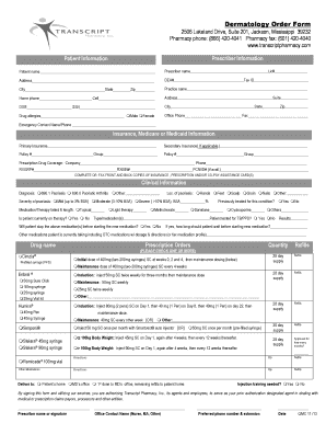 Dermatology Order Form