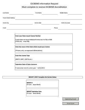 CECBEMS Accreditation Information Request
