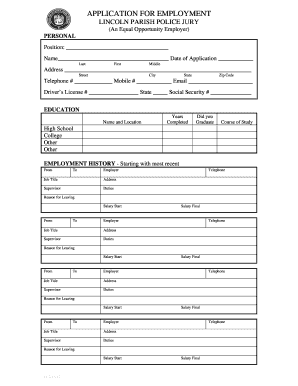 Employment Application Form