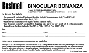 Bushnell Binocular Rebate Form