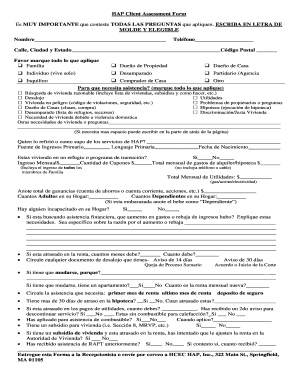 Formulario de Evaluación del Cliente HAP