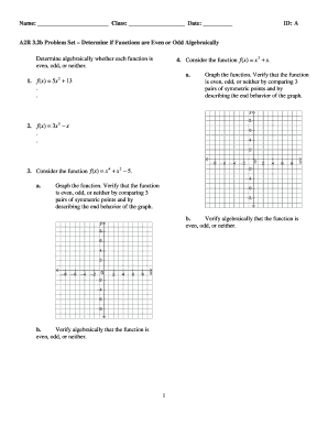 Algebraic Function Analysis Worksheet