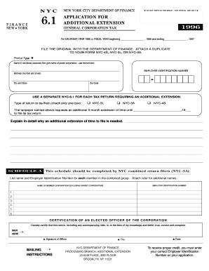 New York City Corporation Tax Extension Application