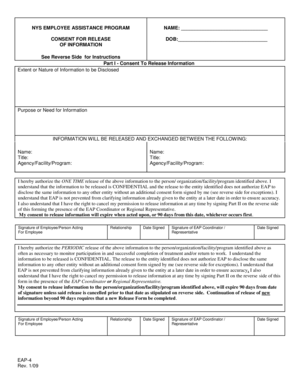 NYS Employee Assistance Program Consent Form