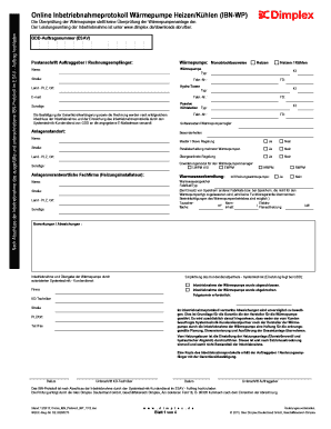 Online Inbetriebnahmeprotokoll Wärmepumpe Heizen/Kühlen (IBN-WP)