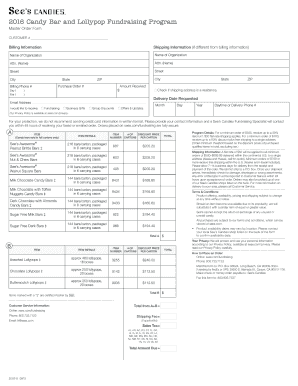 See's Candy Purchase Order Form