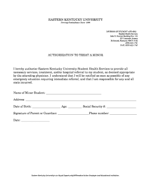 Authorization to Treat a Minor