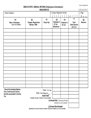 Employer's Annual Return for Education Tax