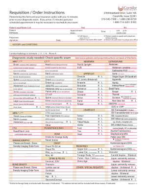 Medical Diagnostic Exam Requisition Form