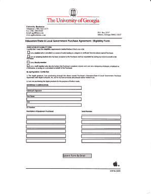 Education Purchase Agreement Eligibility Form