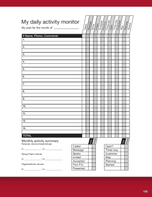 Daily Activity Monitor and Follow-Up Profile