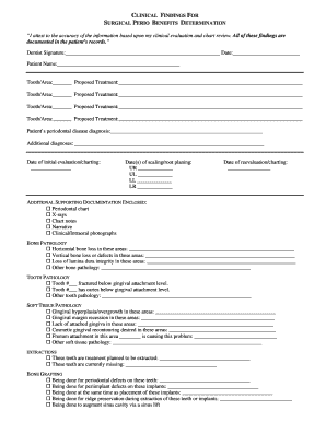 Surgical Periodontal Benefits Determination Form
