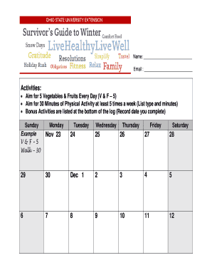 Healthy Lifestyle Activity Log