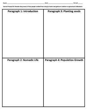 History Journal Prompt Form