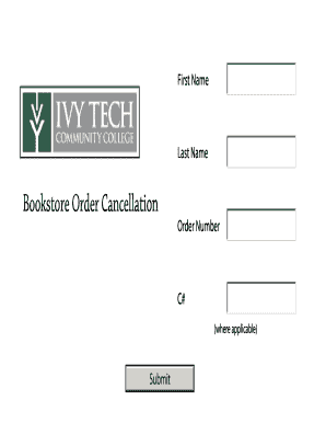 Bookstore Order Cancellation Form