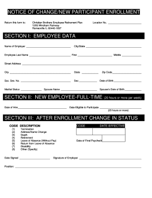 Employee Retirement Plan Enrollment Form