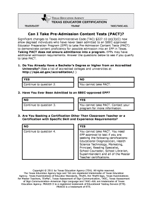 Texas PACT Eligibility Form