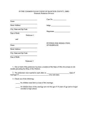 Petition for Dissolution of Marriage