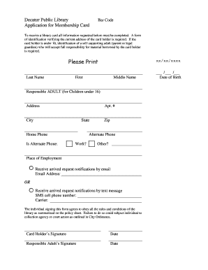 Library Membership Application