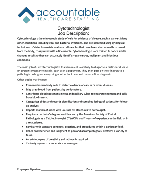Cytotechnologist Job Description