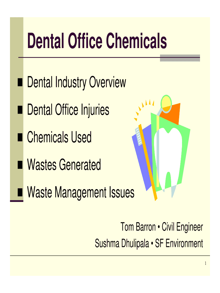 Fillable Online Dental Office Chemicals Fax Email Print pdfFiller